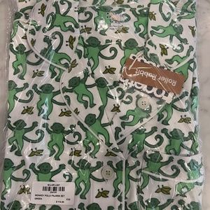 Roller Rabbit Green Monkey Polo Pajamas set - XXS